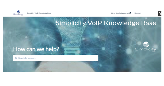 Simplicity VoIP Knowledge Base Front Page Image