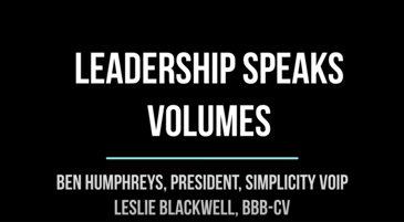 Leadership Speaks Volumes